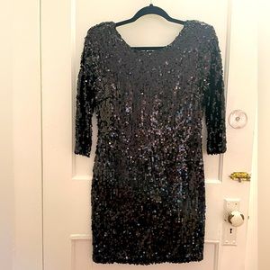 Blaque label sequin mini dress. Scoop back with shoulder pads. Size medium.